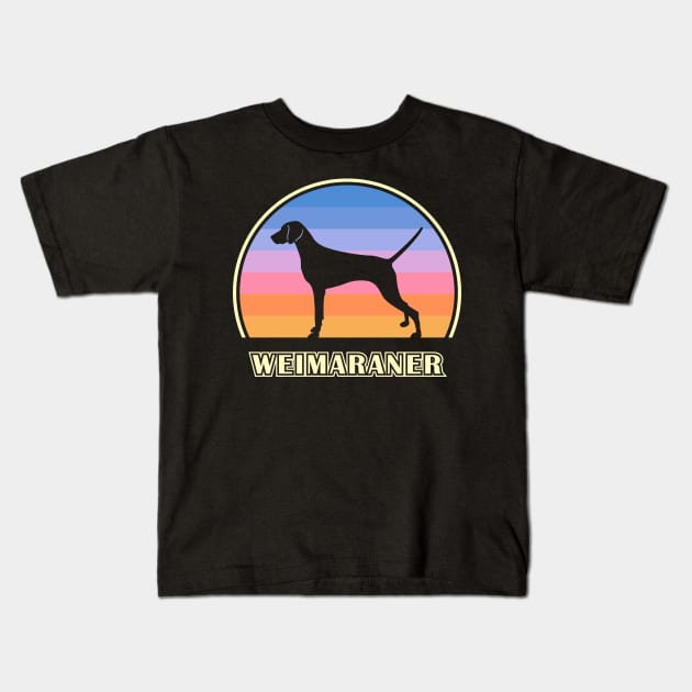 Weimaraner Vintage Sunset Dog Kids T-Shirt by millersye